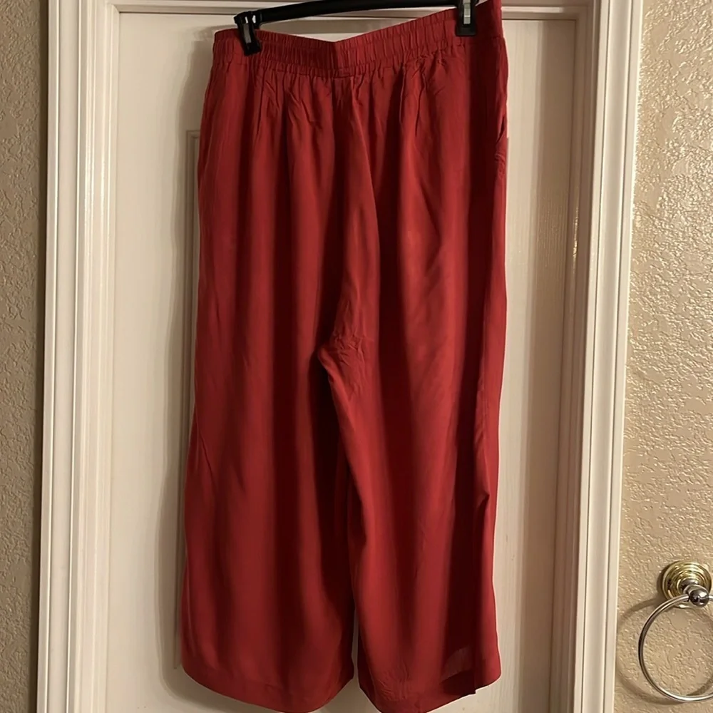 Bricks Red Wide-Leg Pants size 1X - Picture 4 of 8